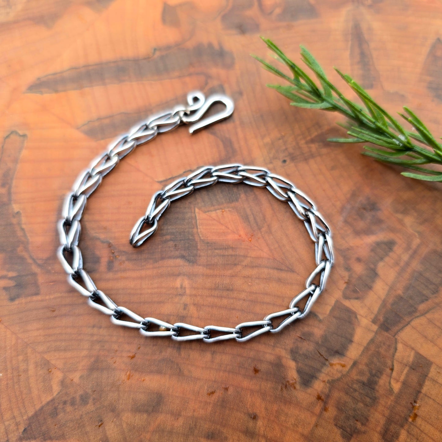 18ga sterling silver loop in loop chain link bracelet