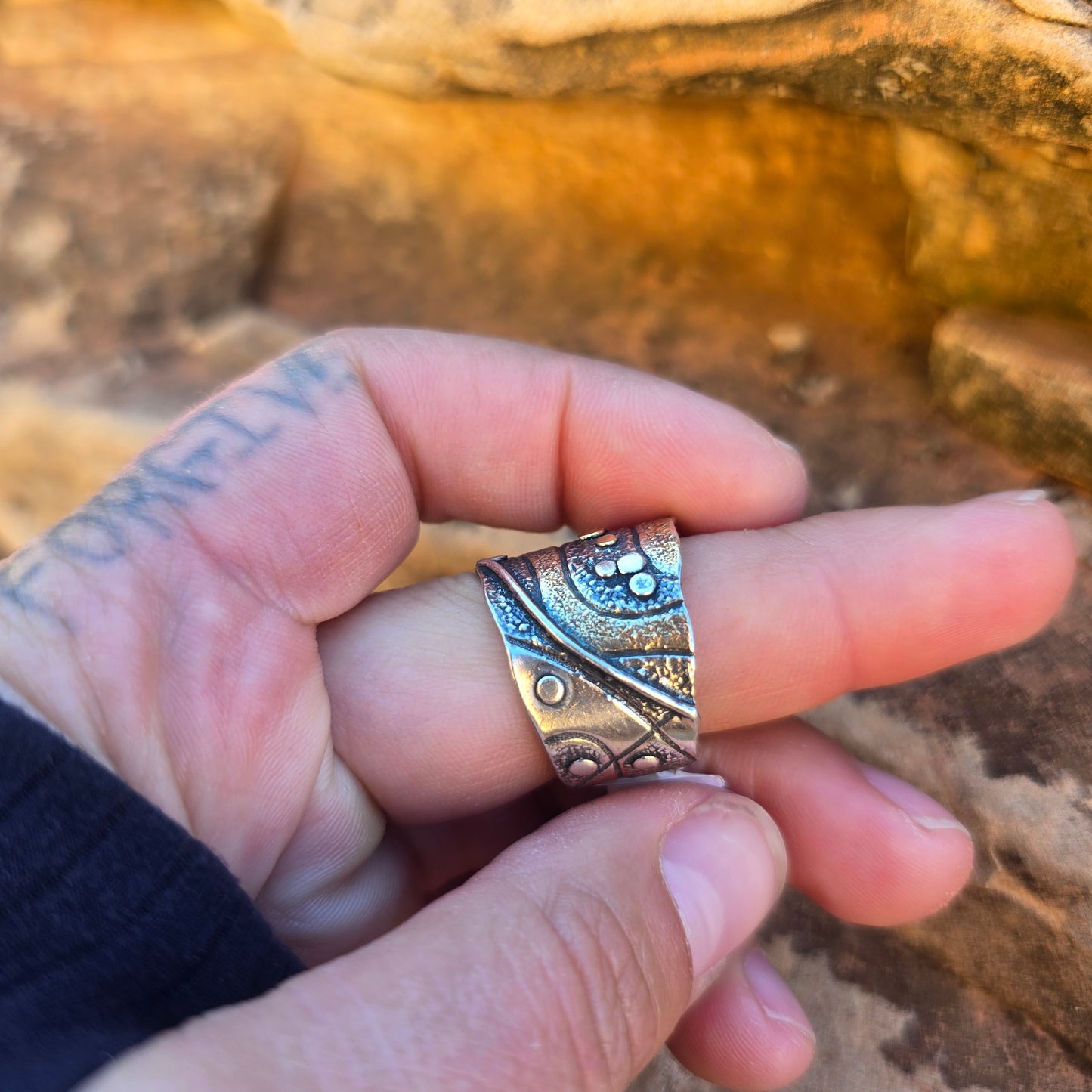 18K Gold & Argentium Silver Oro River Ring | One-of-a-Kind Collector Ring