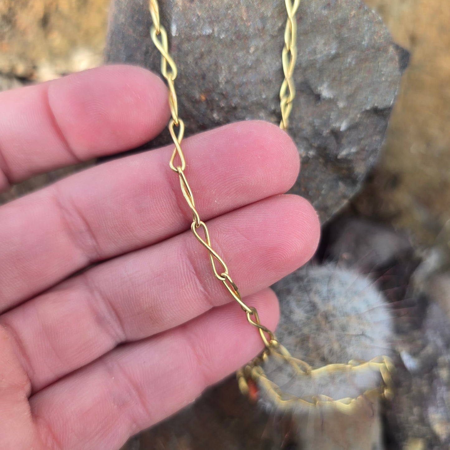 18K Gold Single Twist Chain Necklace — Hand-Forged Masterwork