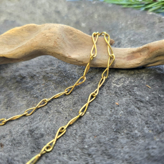 18K Gold Single Twist Chain Necklace — Hand-Forged Masterwork