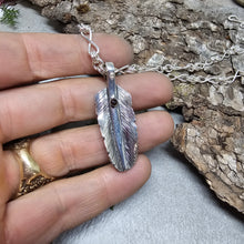 Load image into Gallery viewer, Garnet Feather Pendant
