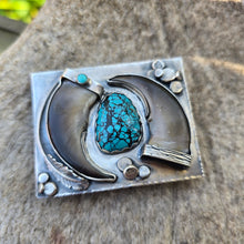 Load image into Gallery viewer, Black Bear Claw & Turquoise Belt Buckle