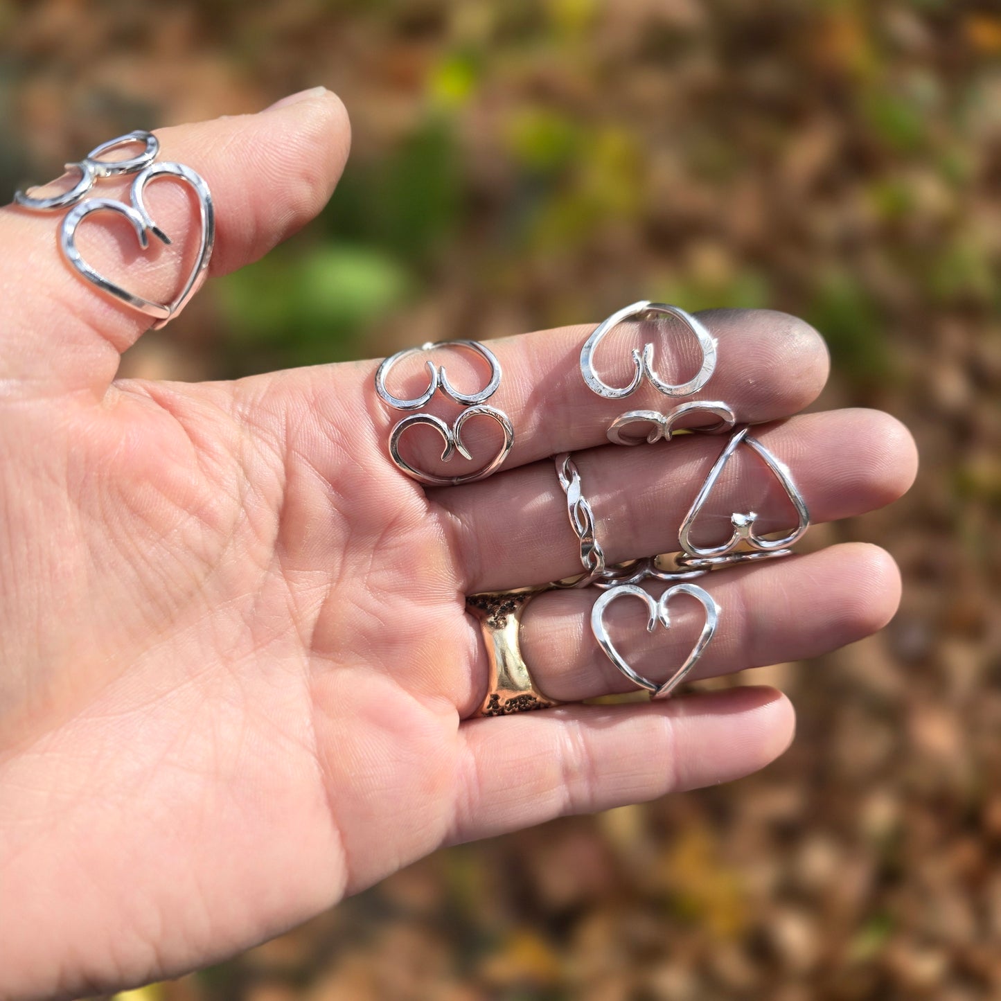 Twisted Double Heart Sterling Silver Ring