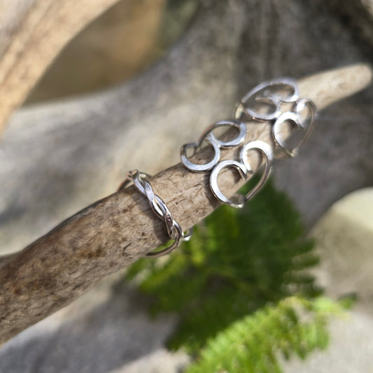 Twisted Double Heart Sterling Silver Ring