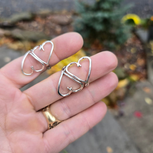 Twisted Double Heart Sterling Silver Ring