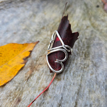 Load image into Gallery viewer, Bypass Heart Ring – Hand-Forged Sterling Silver Adjustable Design