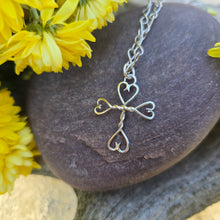 Load image into Gallery viewer, Traditional silversmith-crafted tiny cross pendant — forged by hand in silver.
