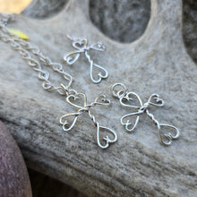 Load image into Gallery viewer, Mini silver cross pendant handcrafted in the Adirondacks using traditional silversmithing techniques.
