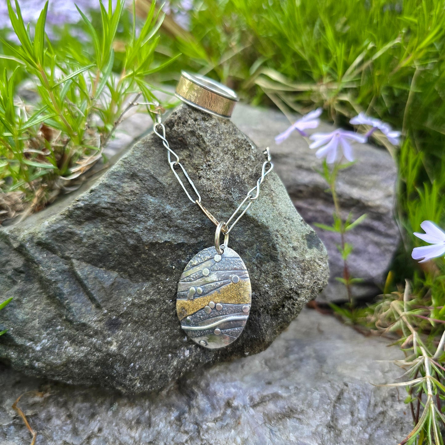 Oro River Argentium & 18k Gold Pendant