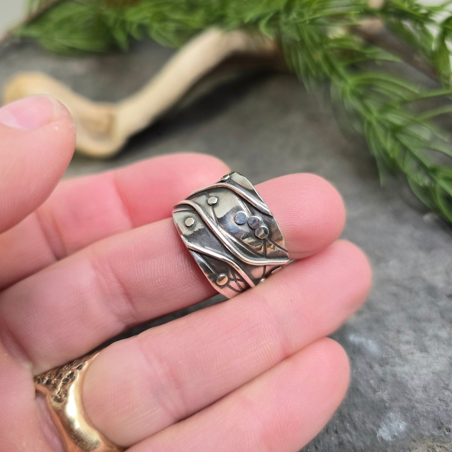 Hand-Forged River Collection Sterling Silver Adjustable Ring #2