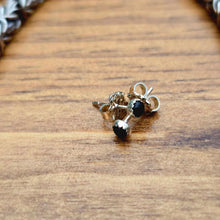 Load image into Gallery viewer, black onyx 3mm post earrings shown from front view