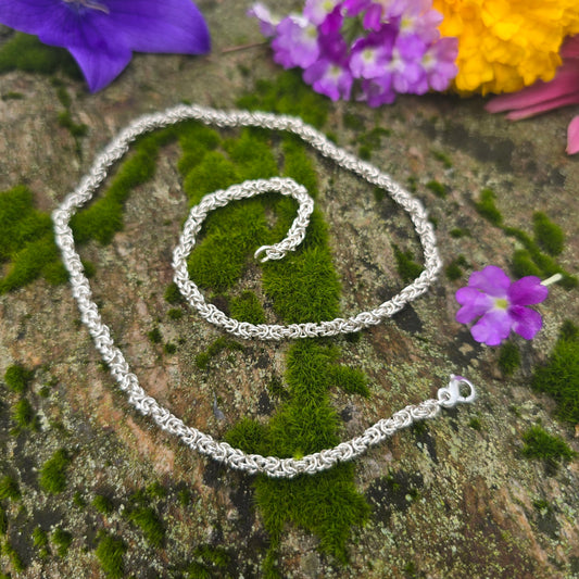 20 Gauge Handmade Byzantine Chain in Sterling Silver
