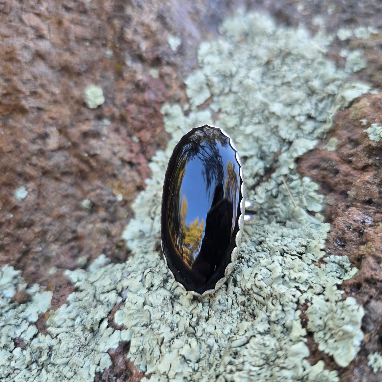 Heavy Duty Adjustable Black Onyx Statement Ring (One of a Kind) — Adjustable Size 8–11