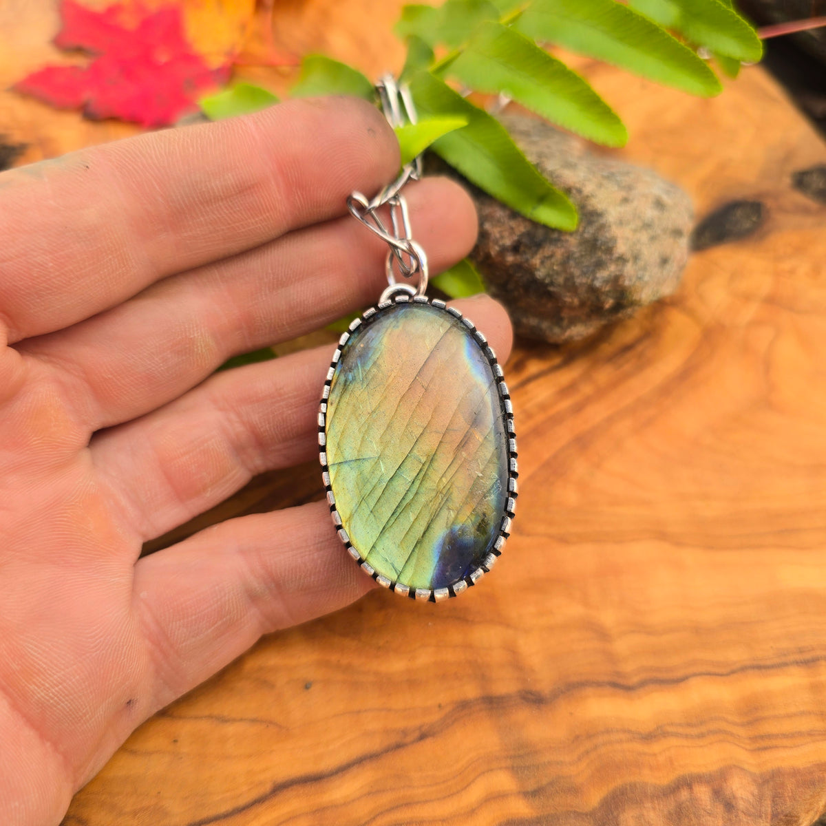 Flashy Labradorite Statement Pendant