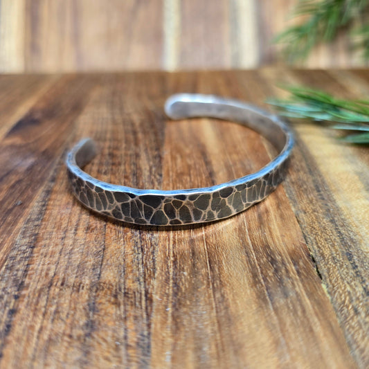 heavy duty oxidized sterling silver men’s cuff