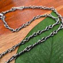 Load image into Gallery viewer, oxidized sterling silver double twisted link chain