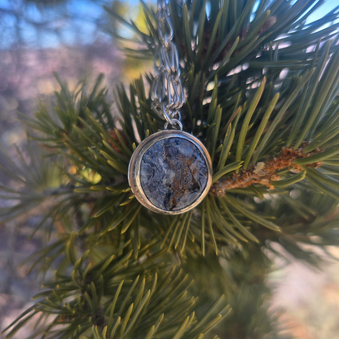 Pietersite Pendant in Hand-Forged Sterling Silver