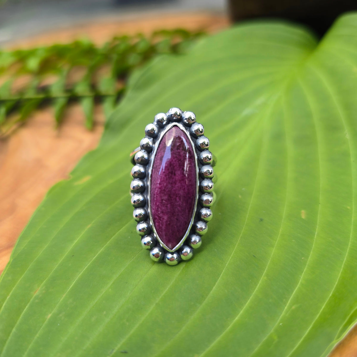Purple Spiny Oyster Triple-Shank Sterling Silver Rings