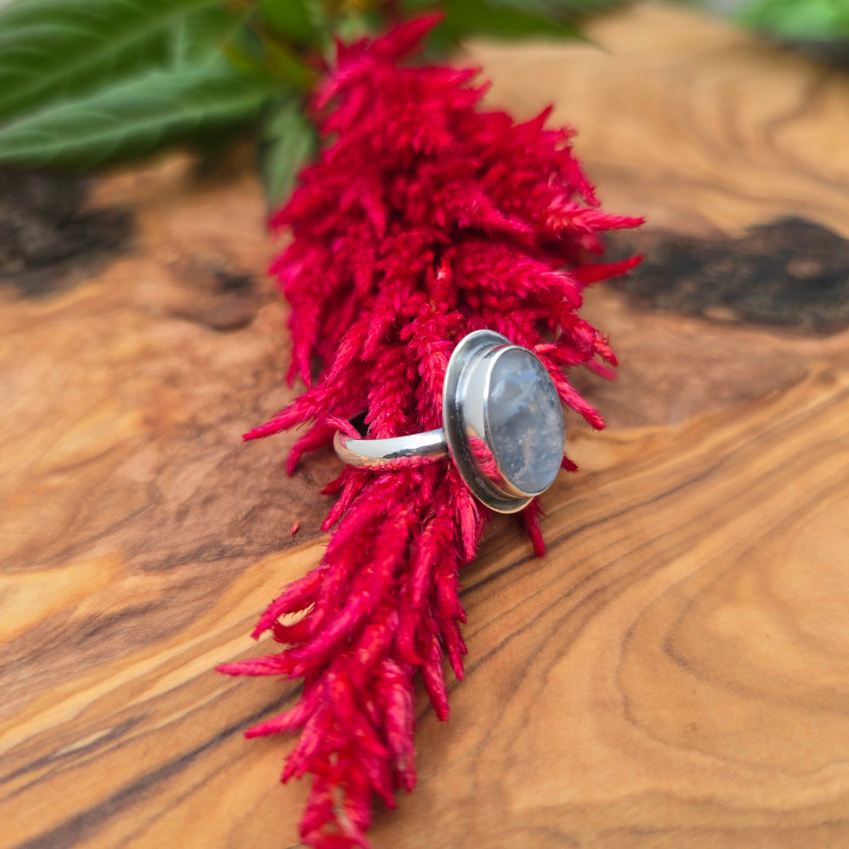 Minimalist Rainbow Moonstone Sterling Silver Rings