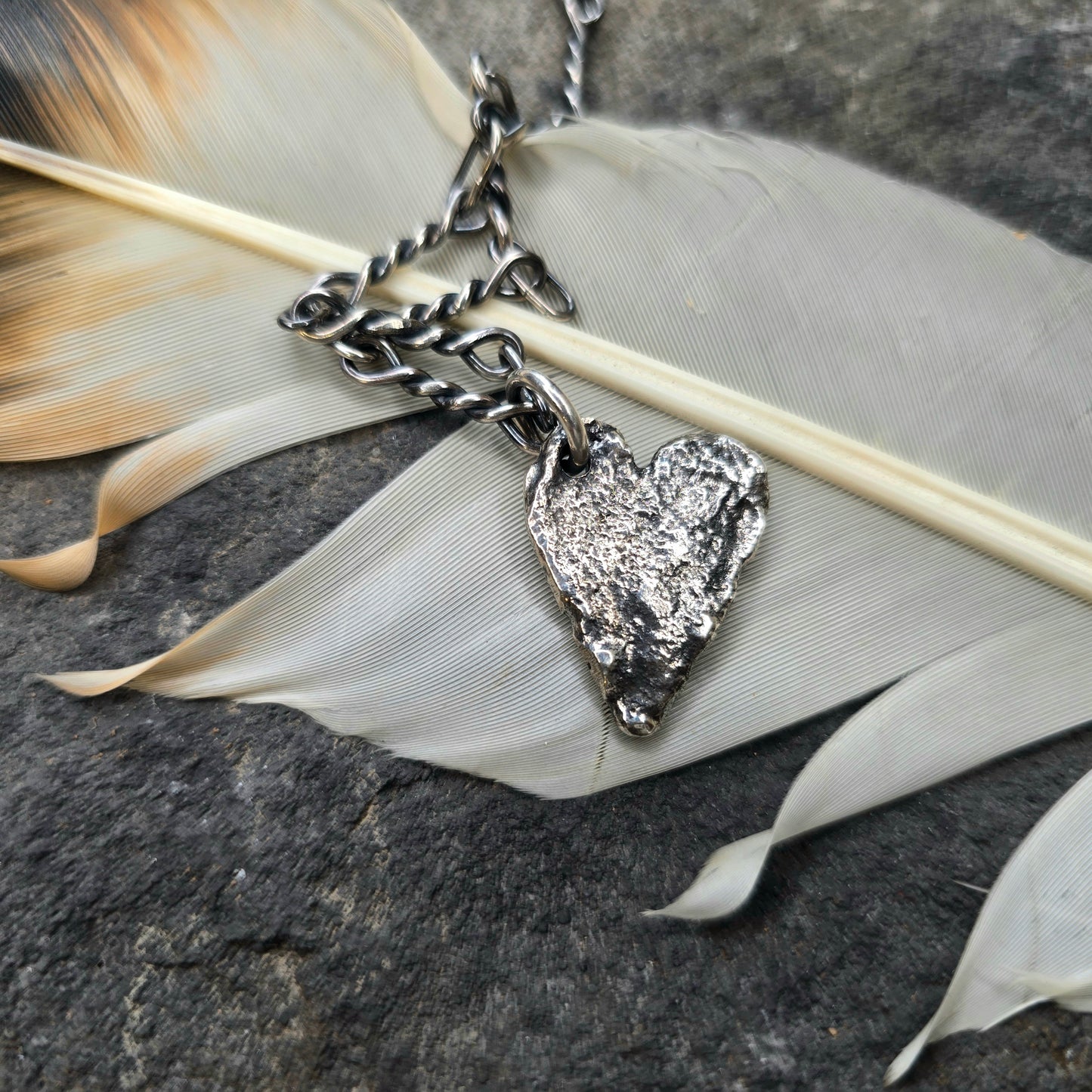 Molten Heart Hand-Forged Sterling Silver Pendant