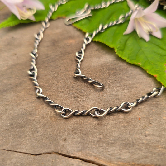 16 Gauge Hand-Forged Twisted Link Sterling Silver Chain