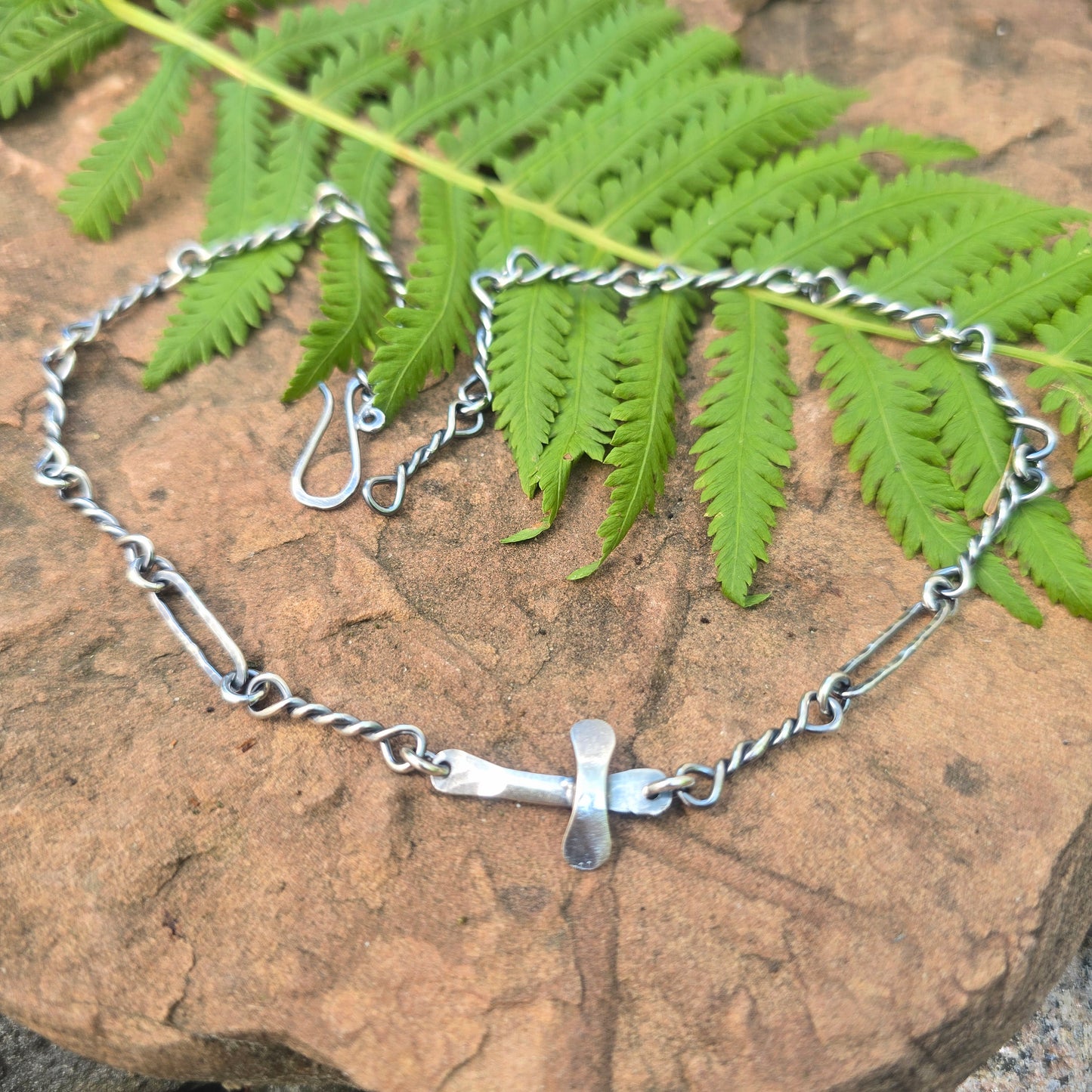 16 Gauge Faith Hand-Forged Sterling Silver Chain