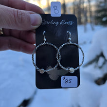Load image into Gallery viewer, rope wire hoop earrings in sterling silver shown upright
