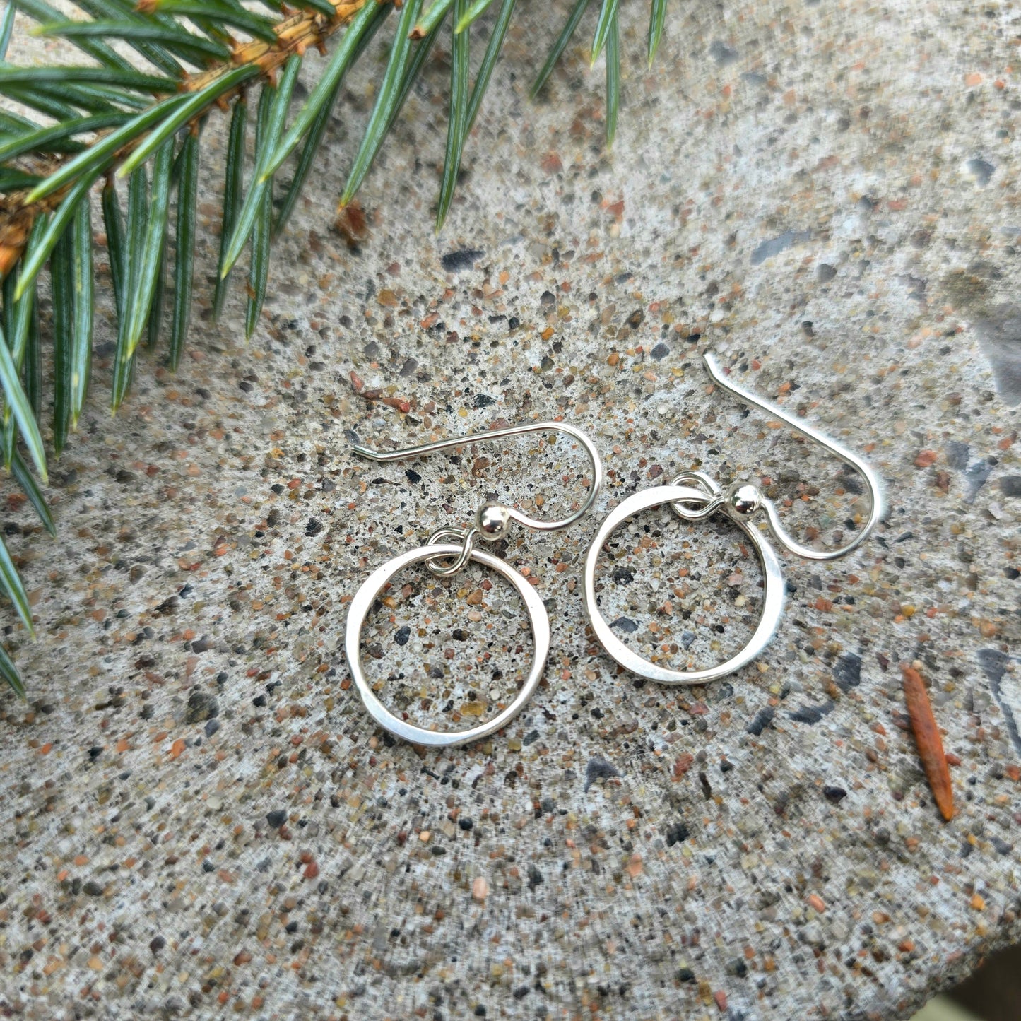 Hammered Sterling Silver Hoop Earrings – Lightweight Everyday Hoops