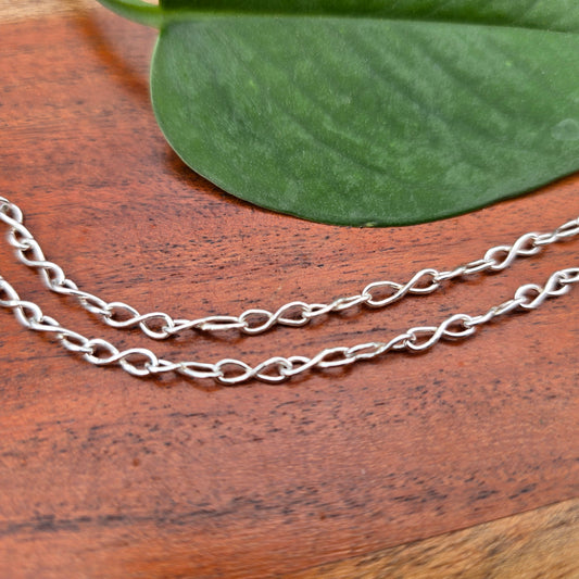 sterling silver infinity link chain shiny
