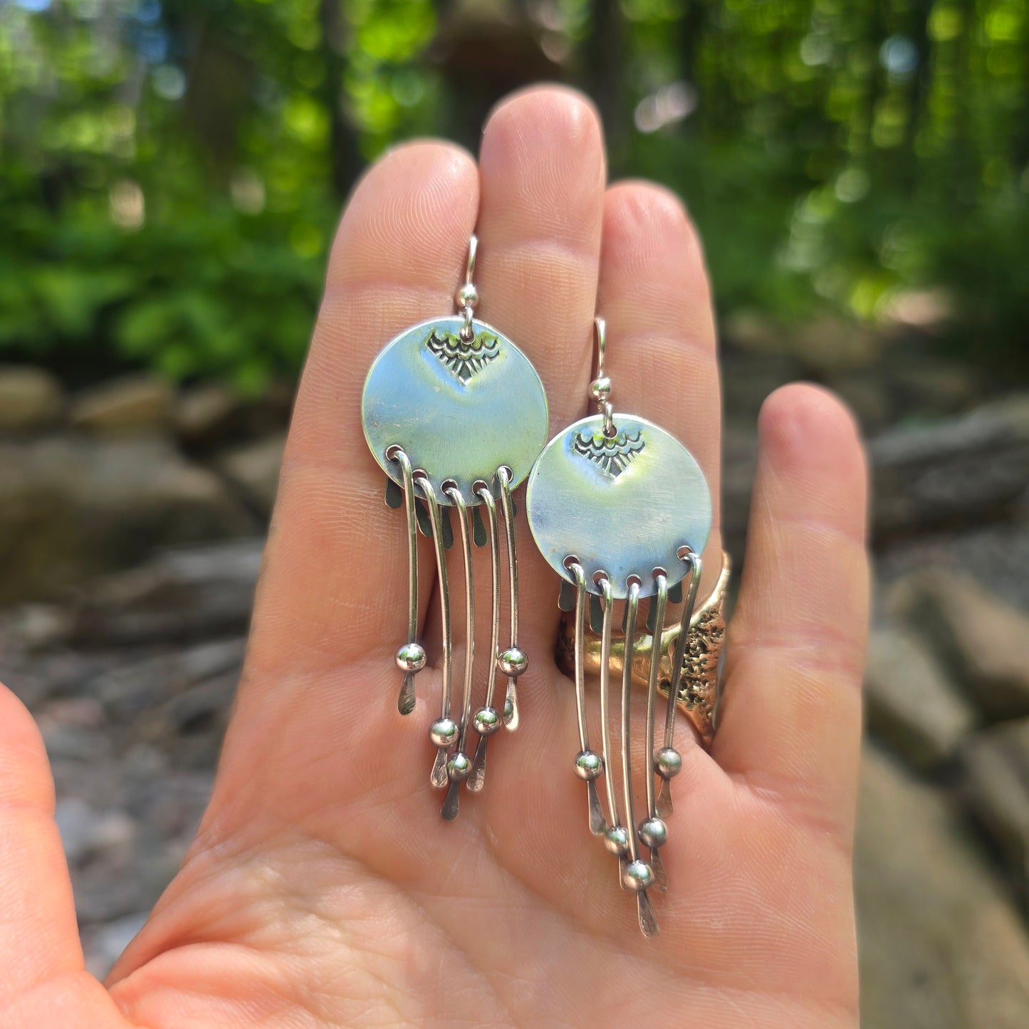 Southwest Fringe Hand-Forged Sterling Silver Earrings