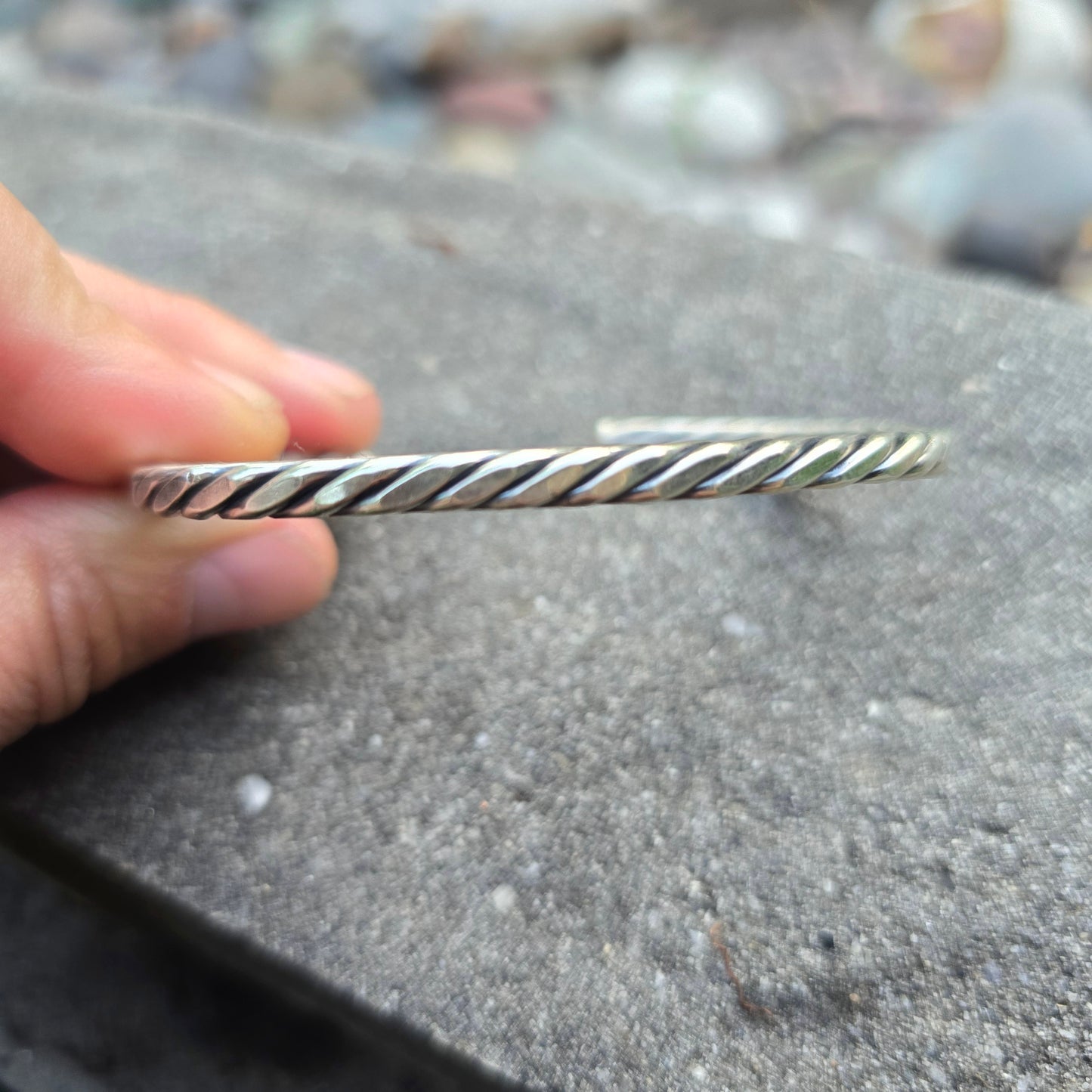 Square Twist Hand-Forged Sterling Silver Cuff