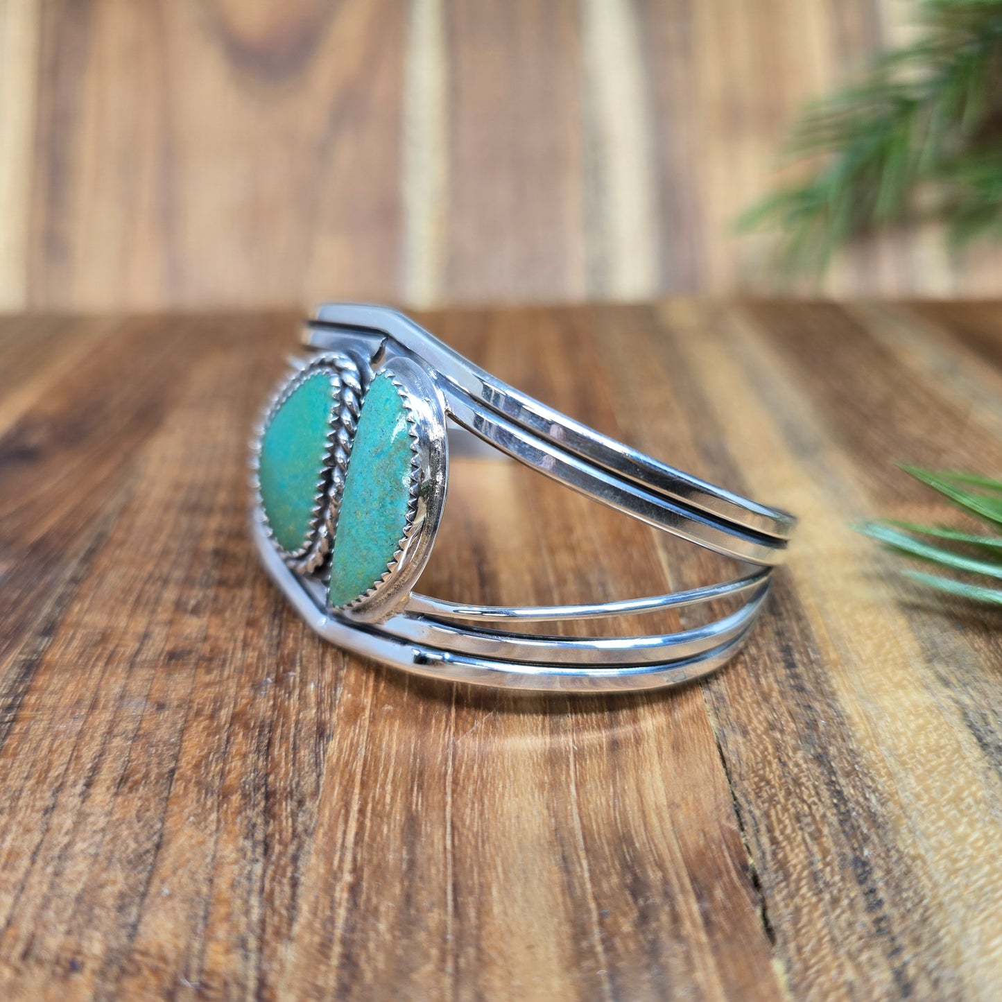 turquoise cuff bracelet in sterling silver