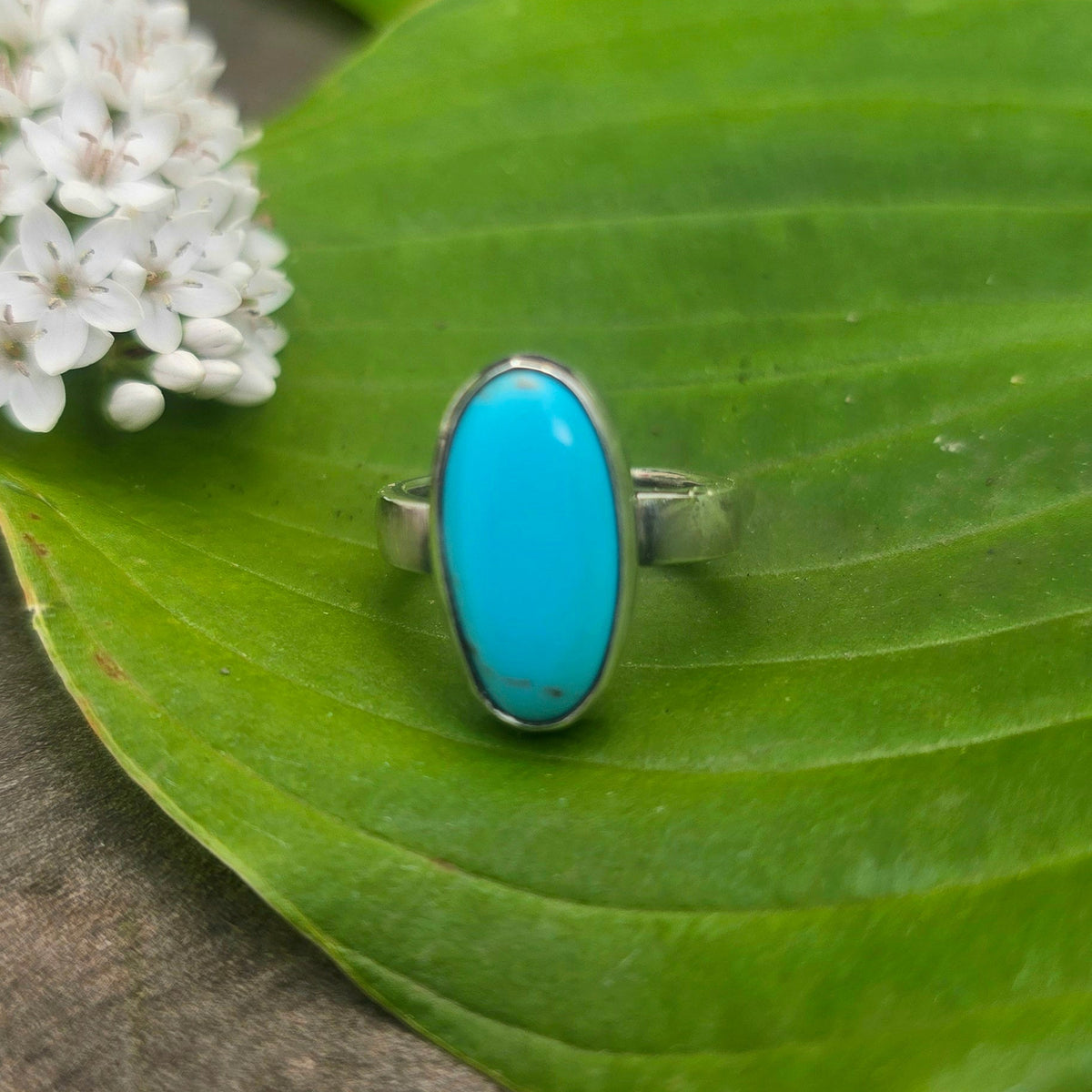 Robin’s Egg Blue Turquoise Hand-Forged Sterling Silver Ring