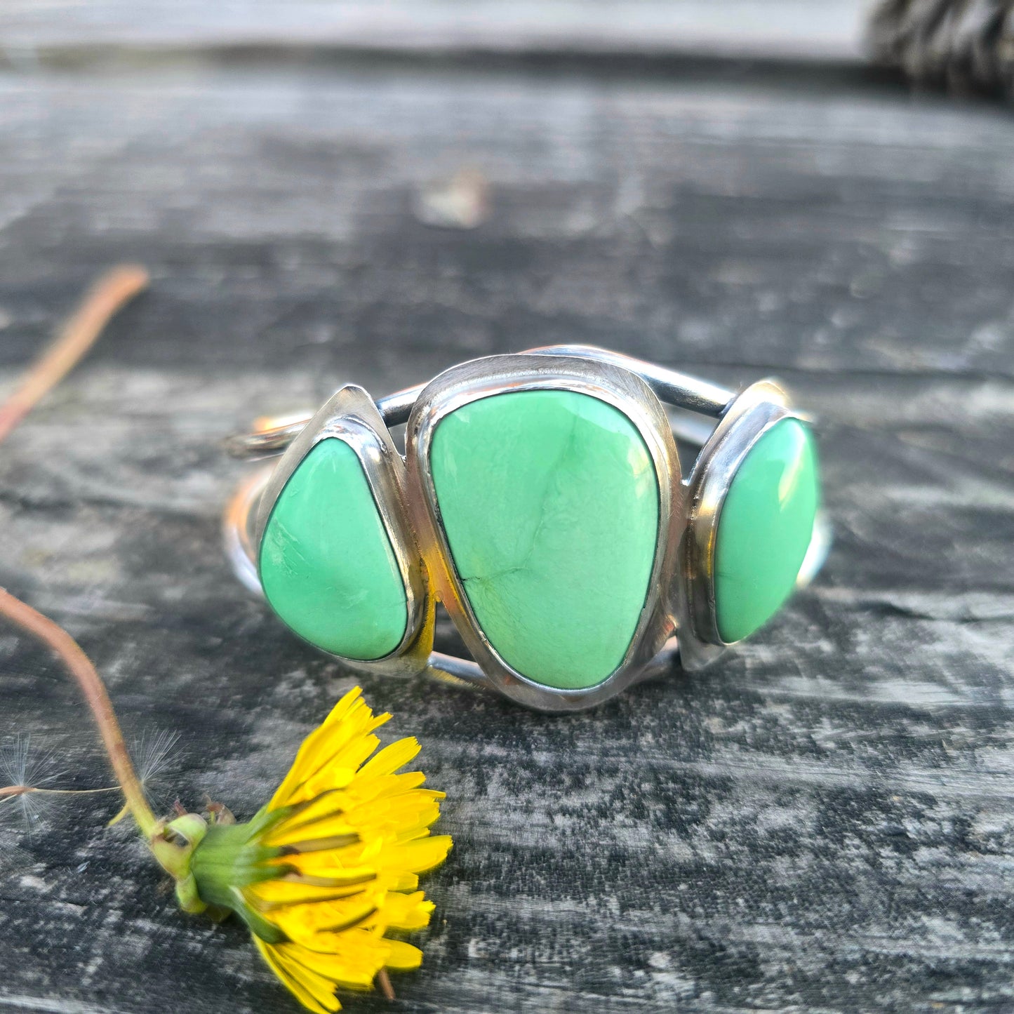 One-of-a-Kind Variscite Statement Cuff in Sterling Silver | Collector Works