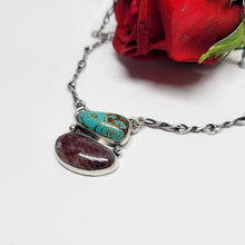 Load image into Gallery viewer, Thulite and Turquoise Stacked Necklace
