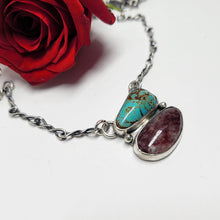 Load image into Gallery viewer, Thulite and Turquoise Stacked Necklace

