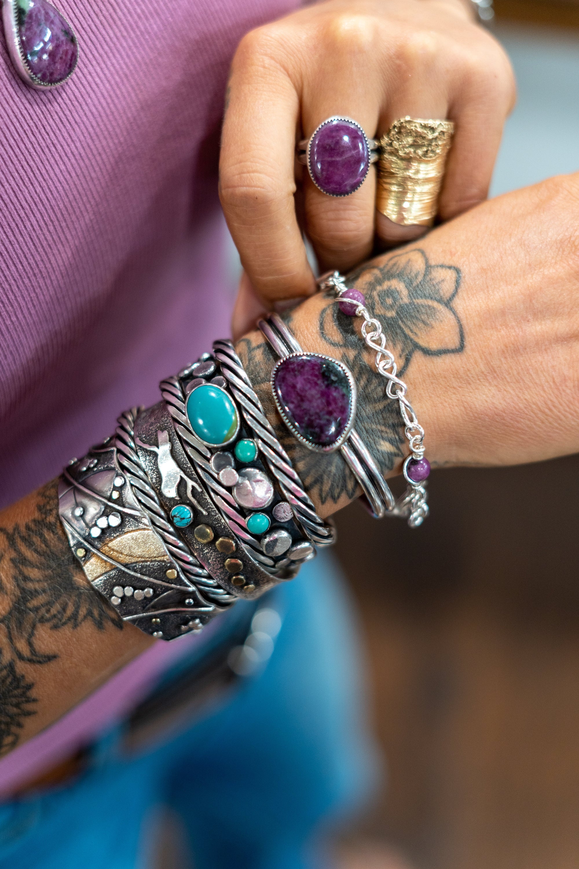 handmade sterling silver bracelets by Emily Dicob at Sterling Roots