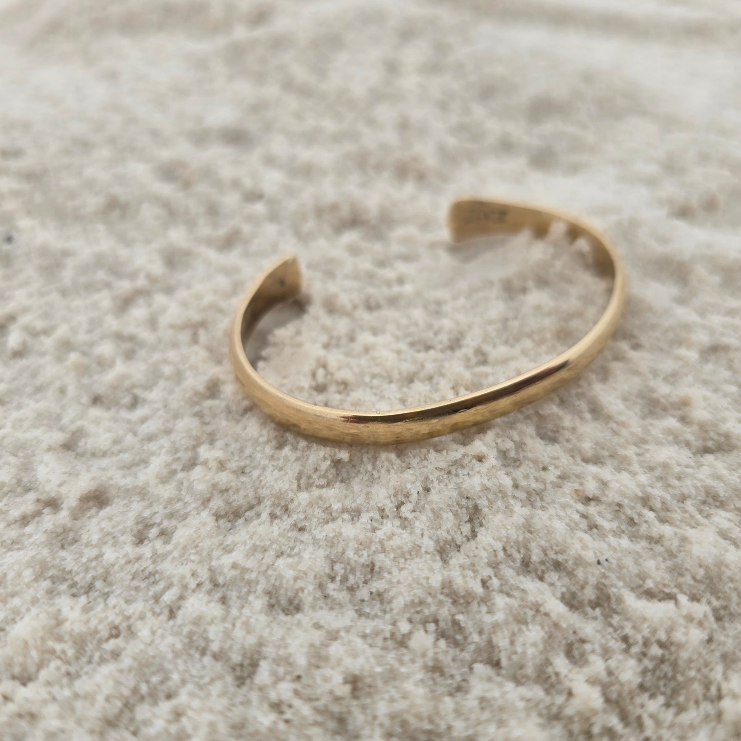 14K Gold Low Dome Cuff Bracelet — Hand-Forged Masterwork