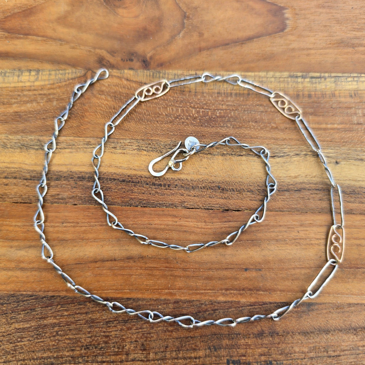 14K Gold Sixes Link Chain in Sterling Silver | Collector Works