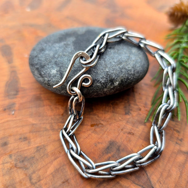 16ga sterling silver loop in loop chain link bracelet