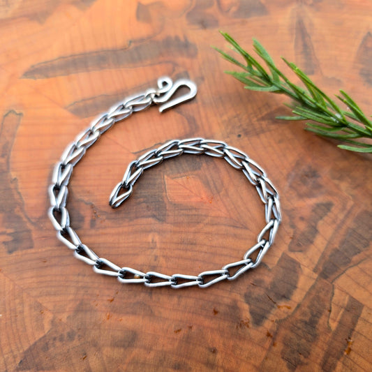 18ga sterling silver loop in loop chain link bracelet
