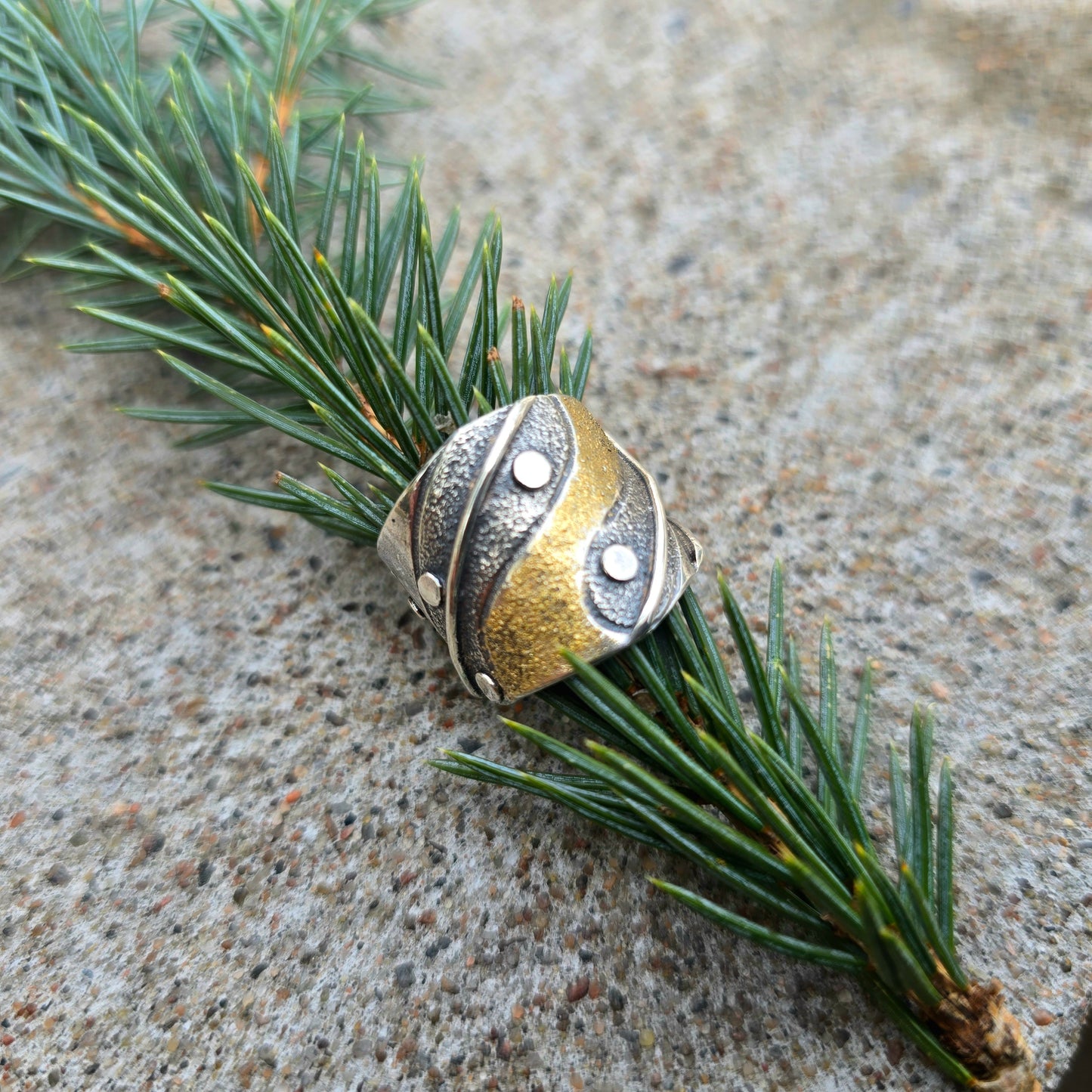 18k Gold & Argentium Oro River Sterling Silver Ring