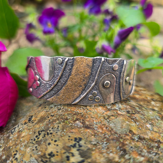 Oro River Cuff in 18k Gold & Argentium Silver