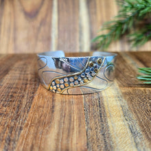 Load image into Gallery viewer, 18k gold and Argentium silver river rock cuff bracelet
