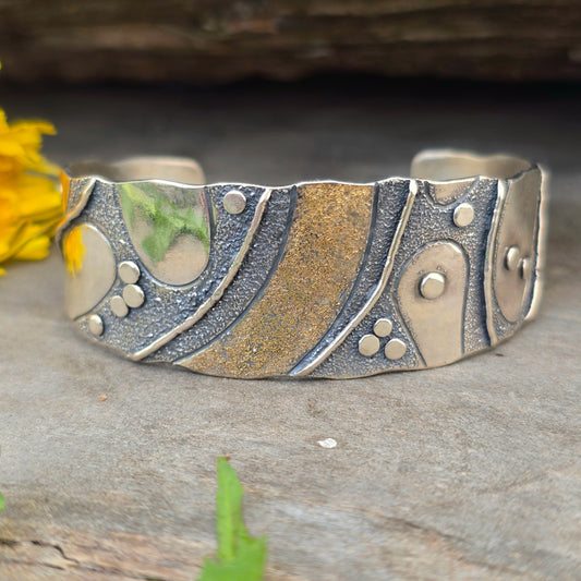 Oro River Cuff in 18k Gold & Argentium Silver