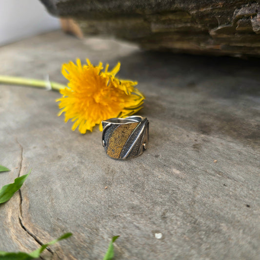 18k Gold & Argentium Oro River Ring
