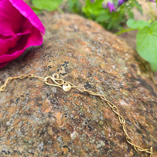 18K Gold Single Twist Chain Necklace — Hand-Forged Masterwork