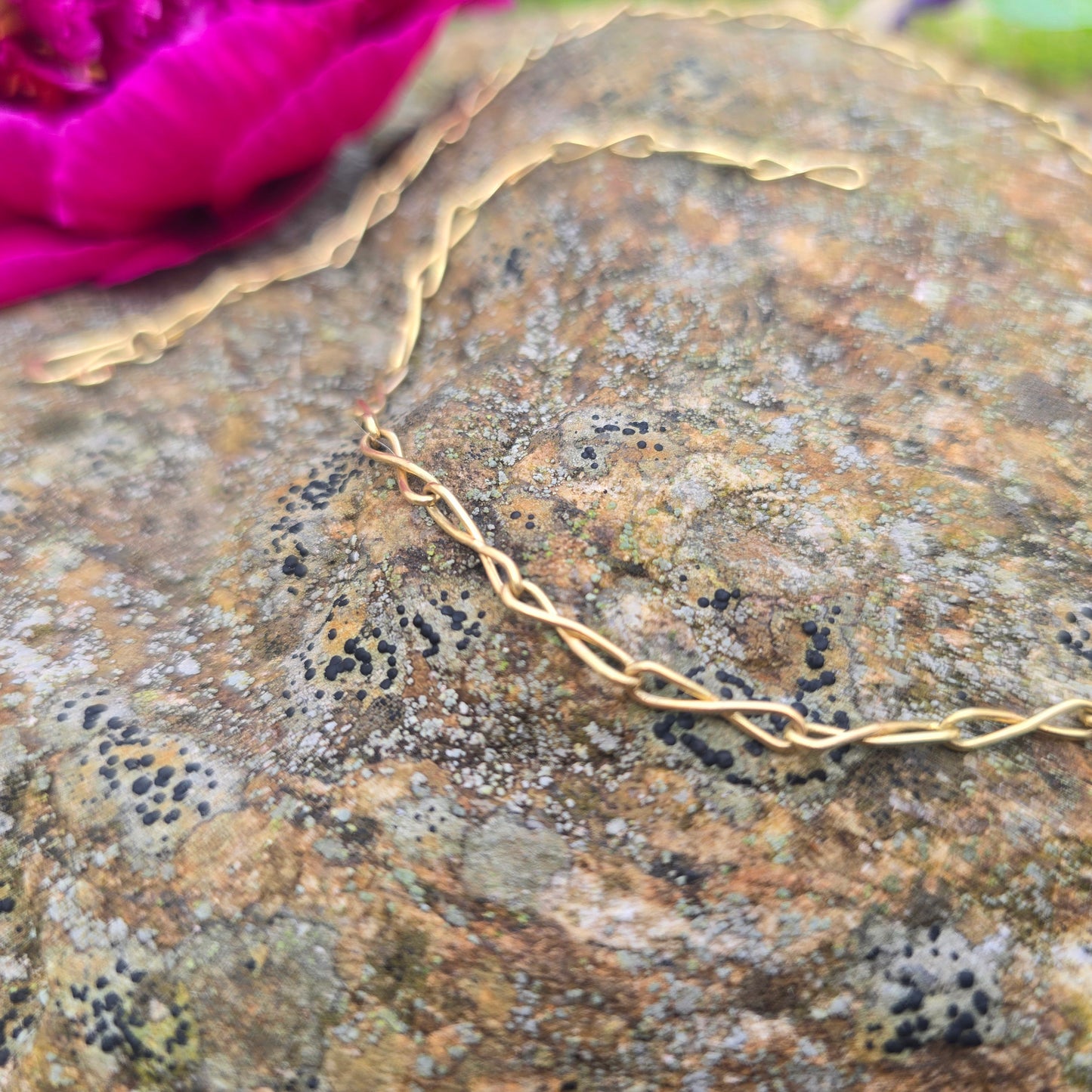 18K Gold Single Twist Chain Necklace — Hand-Forged Masterwork