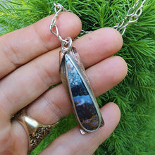 Load image into Gallery viewer, Petrified Opalized Wood &amp; Copper Woodgrain Pendant
