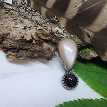 Load image into Gallery viewer, Peach Moonstone and Star Sapphire Pendant
